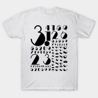 Pi Deco Piphilology - Black Numbers T-Shirt